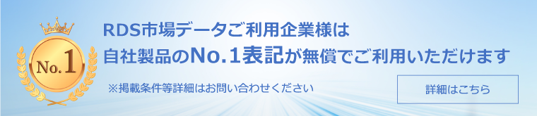 RDS市場データご利用企業様は自社製品No.1表記が無償でご利用頂けます